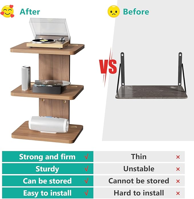 WALI Floating TV Shelf, 3 Tier Projector Shelf - Image 5