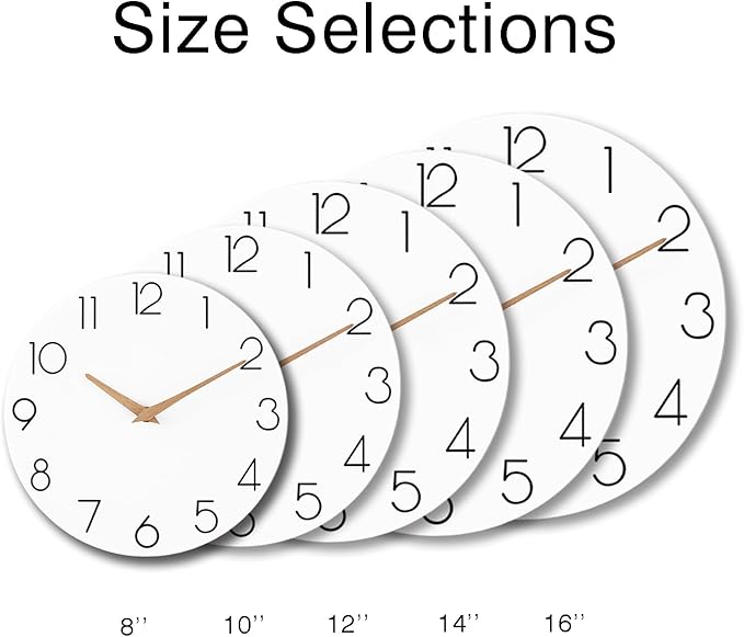 cicininc Wall Clock, 16 Inch Wooden Battery Operated Wall Clocks Silent - Image 4