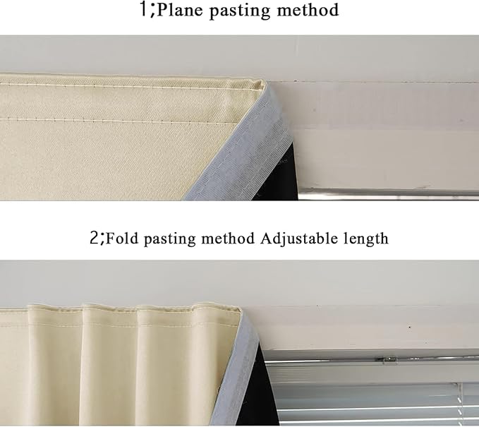 AJAZZ 100% Blackout Curtains for Bedroom Self Adhesive Curtains Temporary - Image 6