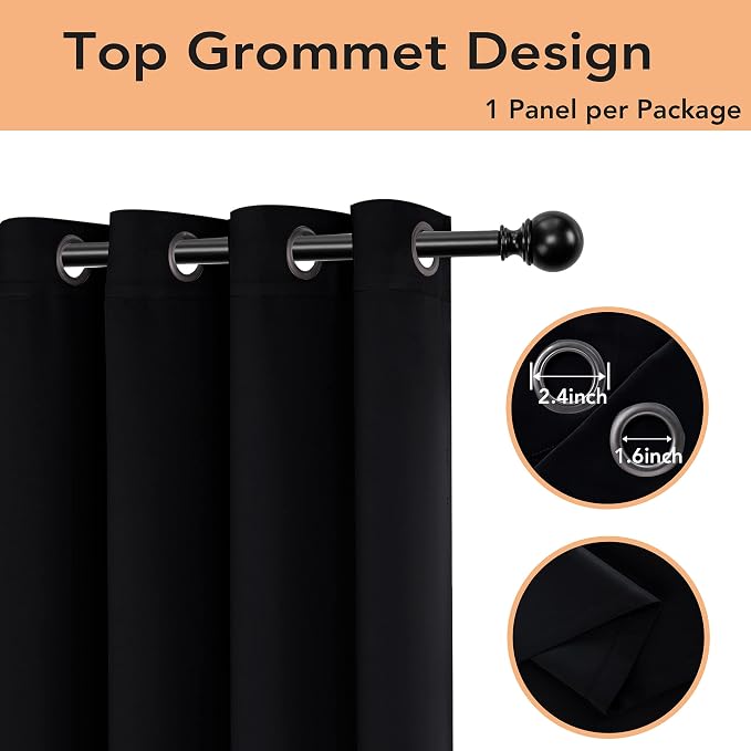 BONZER Room Divider Curtain Grommet Thermal Insulated Wide Blackout Curtains - Image 3