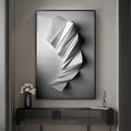 Framed Black and White Modern Elegant Abstract Wall Art, Large Contemporary by Cuspin