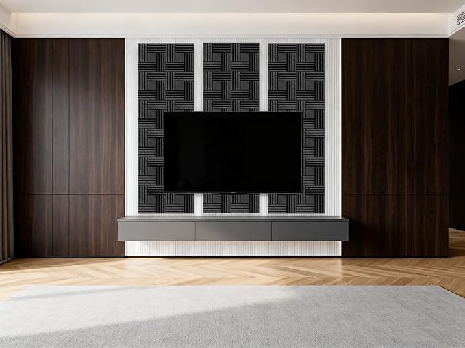 WoveN SounD Artisan Acoustic Wall Panels, 16 Pack 12x12 Inch, PVC Wood Grain - Image 9