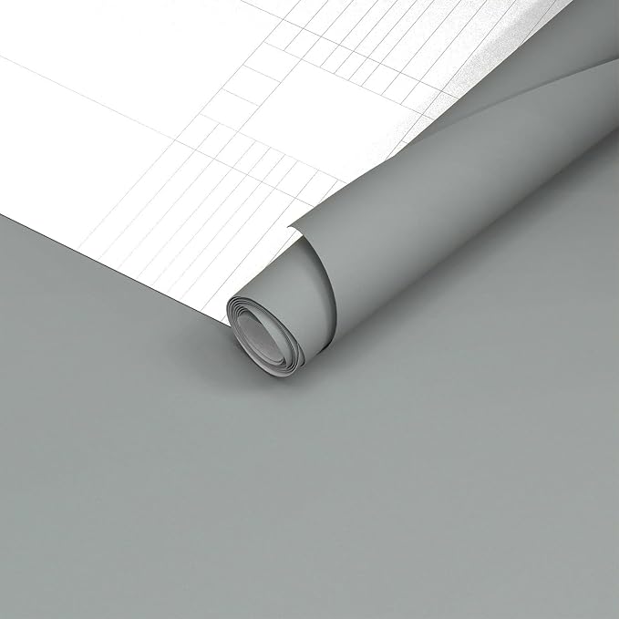 Yancorp 16"x394" Matte Gray Contact Papaer Peel and Stick Wallpaper Vinyl Wrap - Image 6