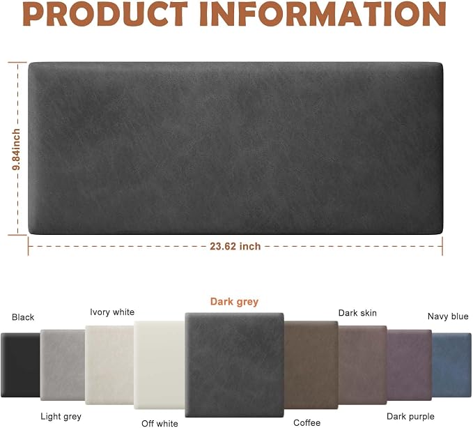 IFNOW Wall Mounted Upholstered Headboard, 3D Peel and Stick Soundproof Wall - Image 2