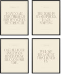 Locomiss Beige Christian Wall Art Decor Posters, Modern Bible Verse Prints by Unknown