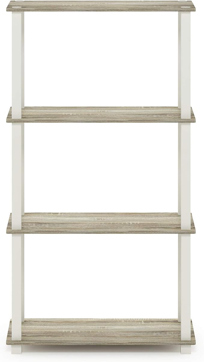 Furinno TURN-S-TUBE Storage Shelves, 4-Tier Book Shelf, Corner Shelf, Toolless - Image 5
