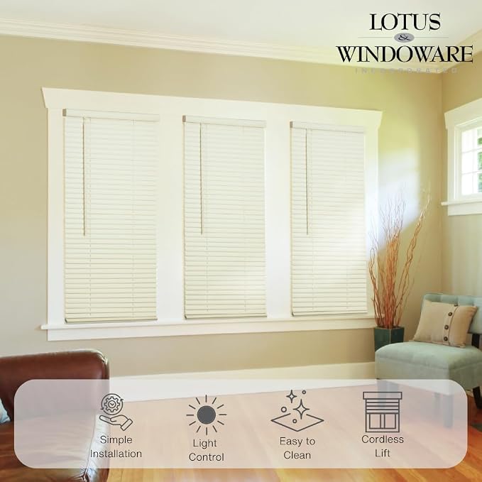 LOTUS & WINDOWARE Cordless Mini Blind, Window Blinds - Image 3