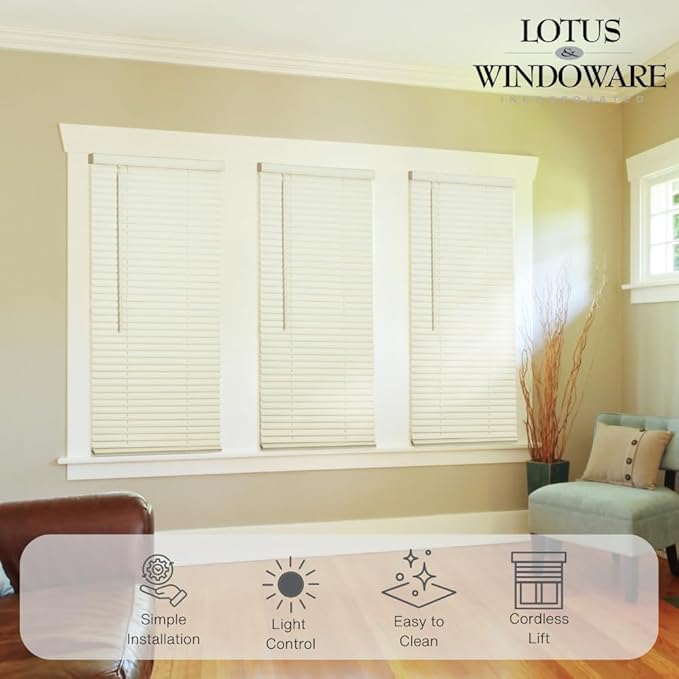 LOTUS & WINDOWARE Cordless Mini Blind, Window Blinds - Image 3