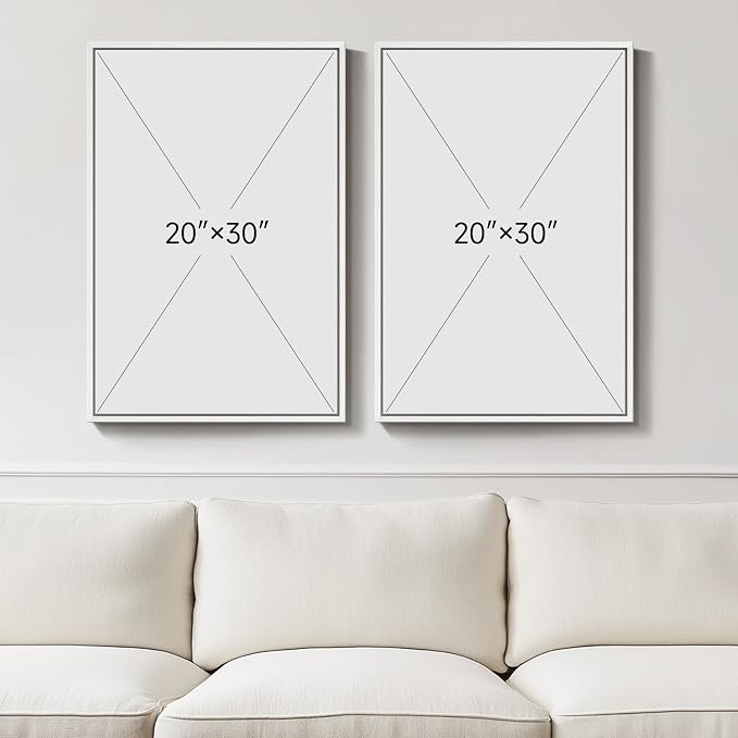 Large White Framed Blue and Gold Abstract Canvas Wall Art, 2 Piece Modern - Image 3