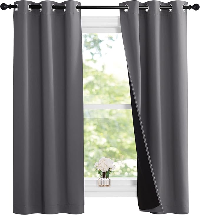 NICETOWN 100% Blackout Short Curtains - Image 2