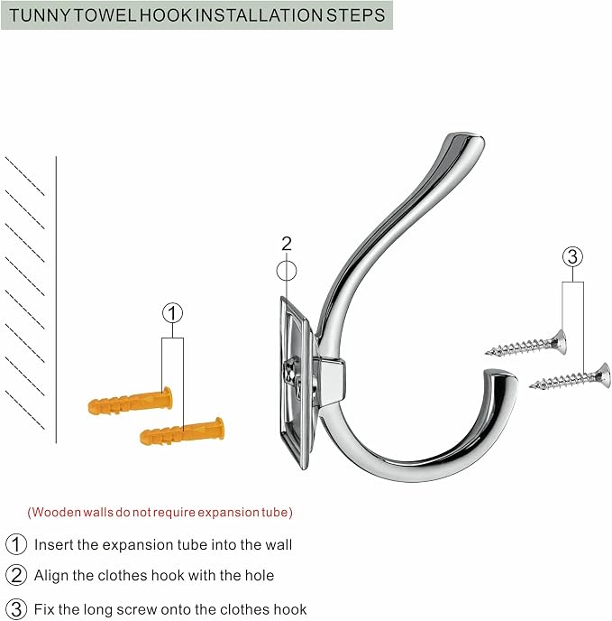 TUNNY 5 Pack Antique Design Wall Hanging Coat Hook - Image 5