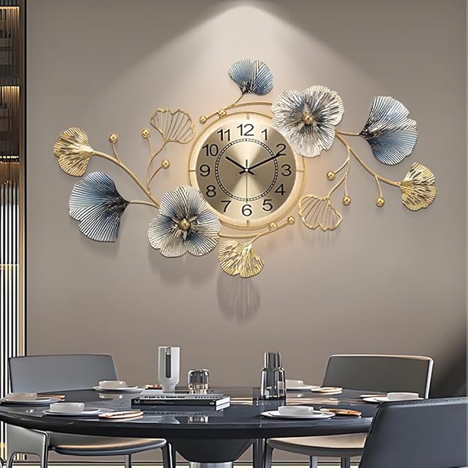 Large Metal Wall Clocks with Led Light, Silent Creative Decorative Clock by Unknown