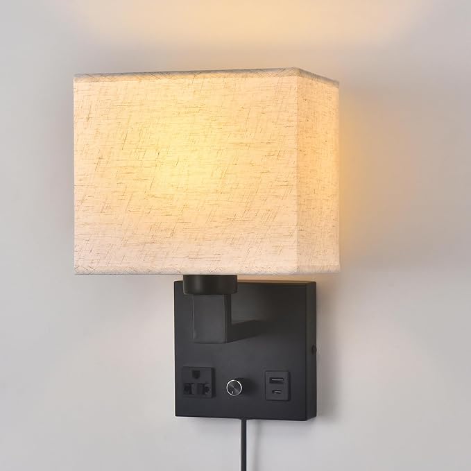 Bedside Wall Lamp for Bedroom, Plug in Wall Sconce - Image 8