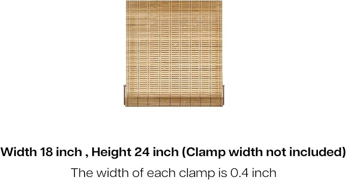LazBlinds No Tools No Drill Bamboo Roller Shades, Cordless Bamboo Blinds - Image 7