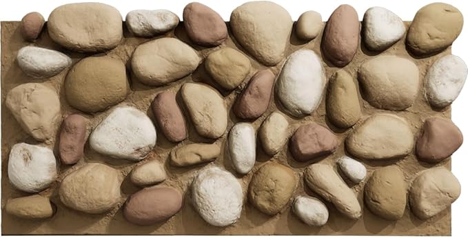 EverStone River Rock Faux Rock Panel, Canyon Dune Color by EkenaMillwork