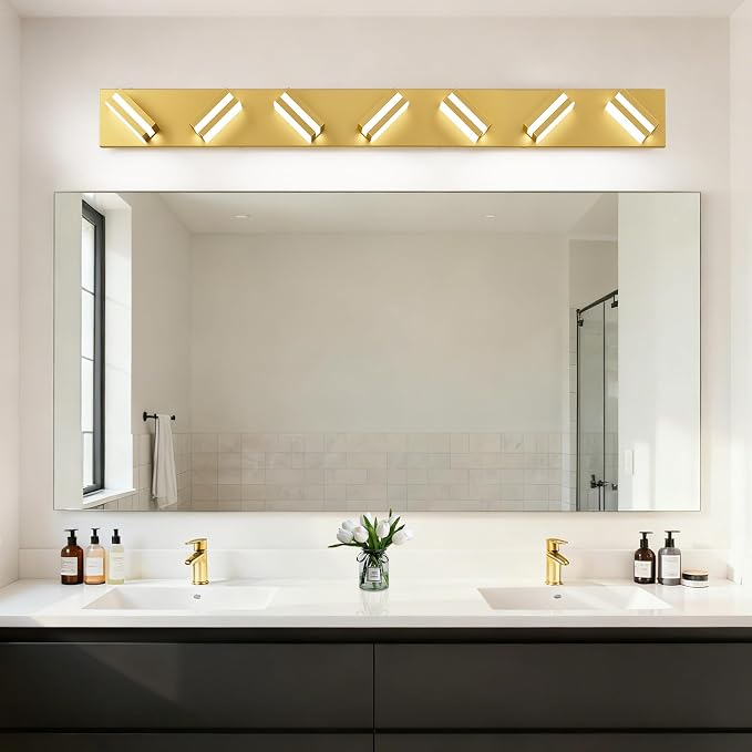 IZORRO LED Modern Bathroom Lights Fixtures, Brushed Glod Acrylic Wall Lighting - Image 7