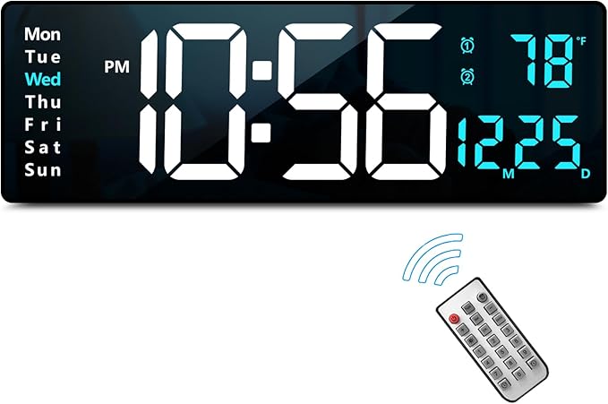 Abovsare 16.2 Inch Large Display Wall Clocks, LED Digital Clock by Abovsare