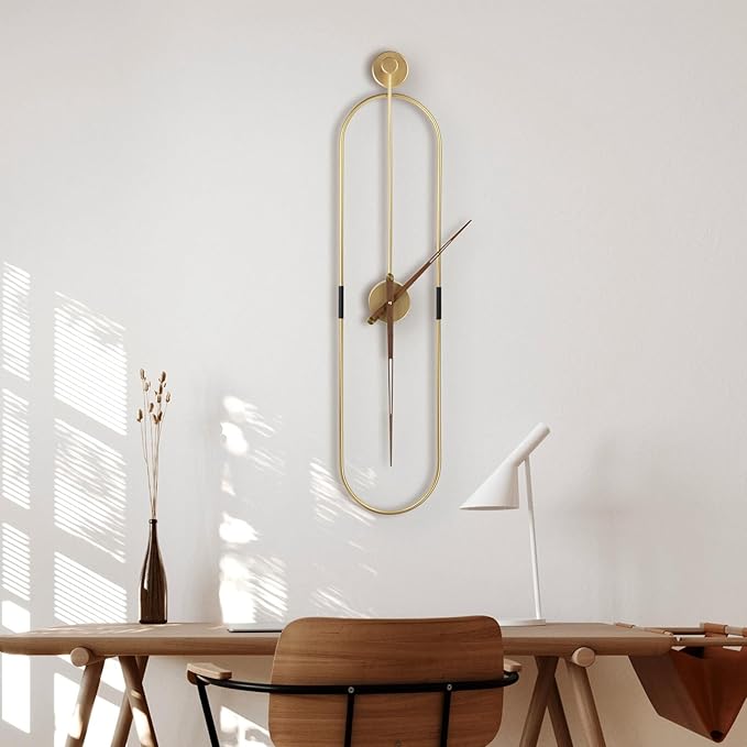 DRELIFAM Modern Oval Wall Clock Large Wall Clock - Image 4