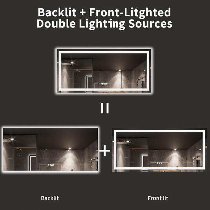 LOAAO 77X36 LED Bathroom Mirror - Image 6