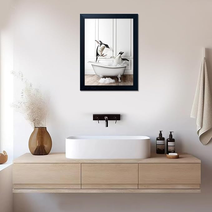 Kids Bathroom Wall Decor Funny Bathroom Wall Art Black and White Wall Decor - Image 8