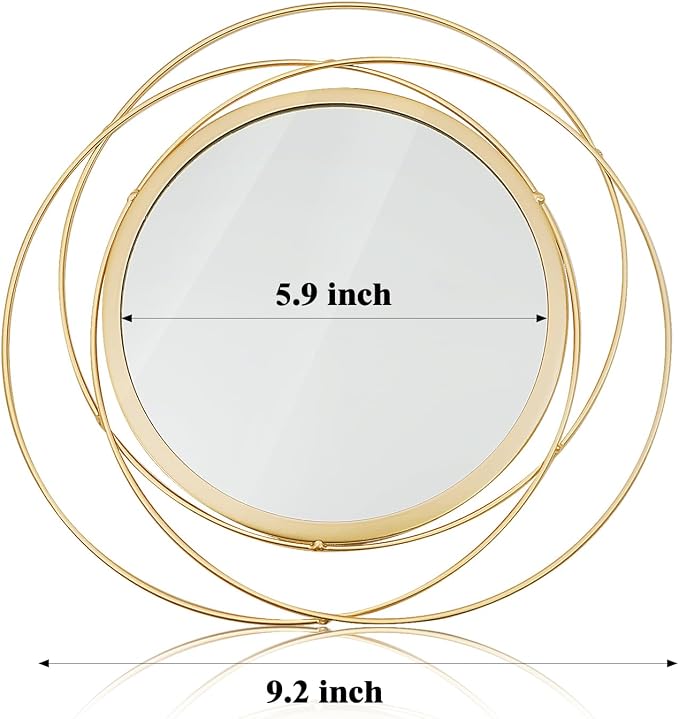 3 Set 9.5 Inch Gold Circle Mirrors Wall Decor Iron Frame Wire Mirror Metal - Image 7