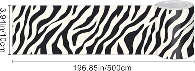 HOMETITUTE Wallpaper Border Peel and Stick Zebra Stripe Texture Decorative Wall - Image 3