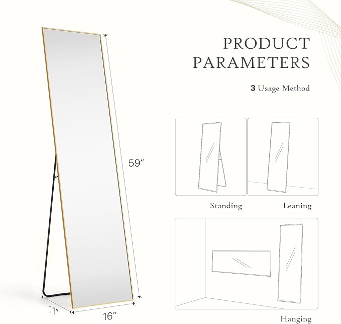 Mirror Full Length, Upgraded Body Wall Mirrors - Image 2