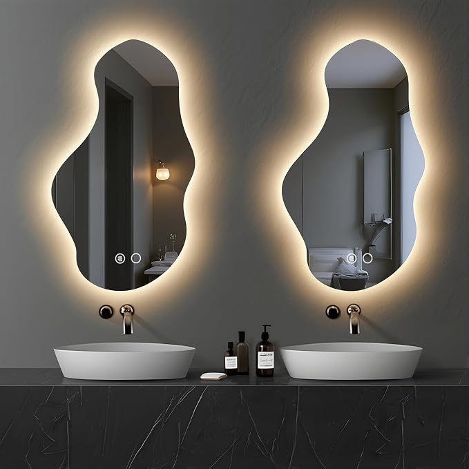 Modern Irregular LED Bathroom Mirror - Image 2