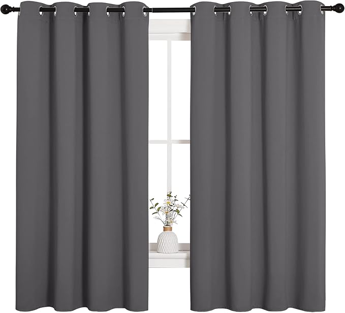 NICETOWN Grey Blackout Curtain Panels - Image 3