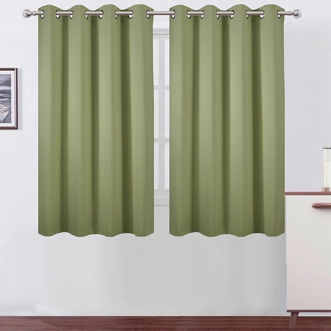 LEMOMO Sage Green Thermal Blackout Curtains/52 x 54 Inch/Set of 2 Panels Room by Lemomo