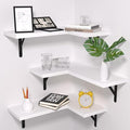 NATURE'S SOURCE Corner Floating Shelves Set of 3, Corner Shelves Wall Mounted by NATURESSOURCE