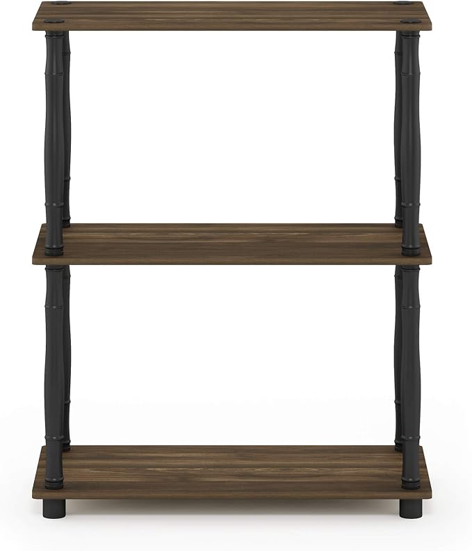 Furinno TURN-N-TUBE Storage Shelves, 3-Tier Book Shelf, Corner Shelf, Toolless - Image 6