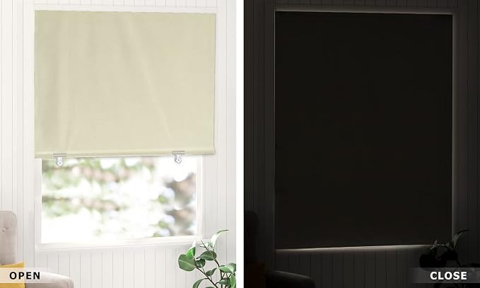 LazBlinds 100% Blackout Roller Shades, No Tools No Drill Cordless Blinds - Image 6