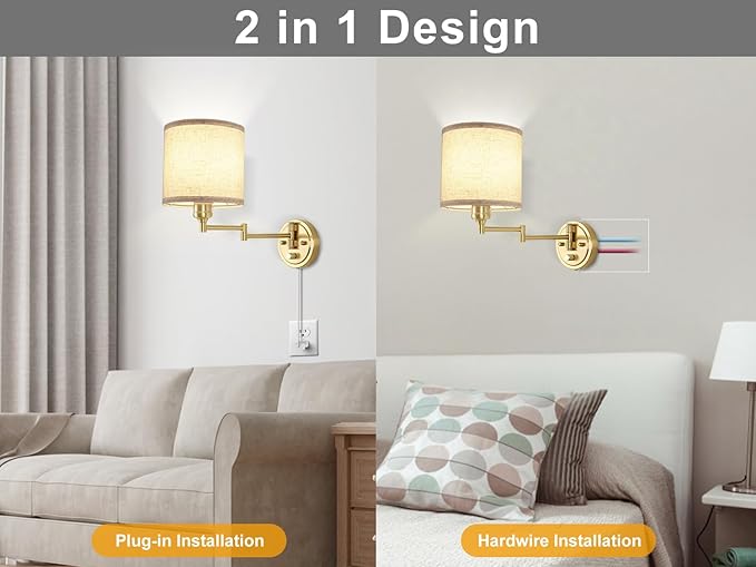 GOODATE Plug in Wall Sconces - Image 7