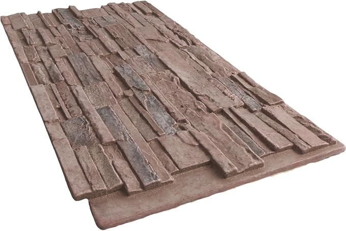 EverStone Cascade Faux Stone Panel, 48 5/8"W x 24 3/4"H x 1 1/4"D, Shasta Color - Image 6