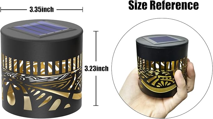 gardencave 4 Pack Solar Fence Lights Metal Solar Powered Outdoor Wall Deck - Image 5
