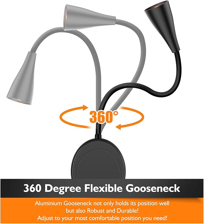 SANKEDOU LED Wall Mount Reading Light, Bedside Reading Lights - Image 6