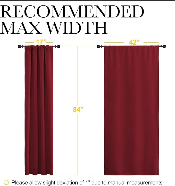 NICETOWN Christmas Burgundy Curtains Blackout Drapes - Image 8