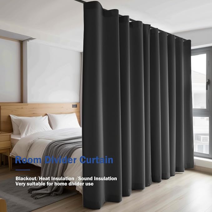 Room Divider Blackout Curtain Track Curtains Wall Dividers Panels Screen - Image 7