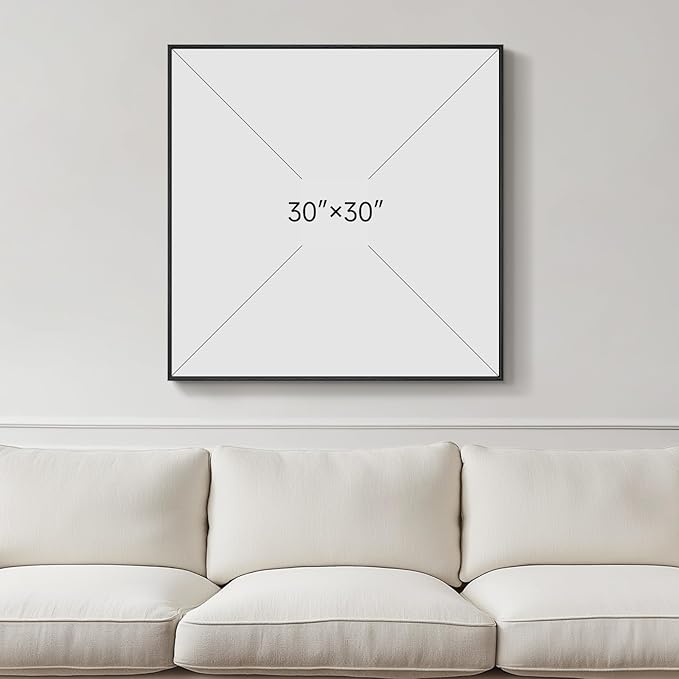 Framed Black Abstract Wall Art, Modern Canvas Prints Paintings Artwork - Image 3