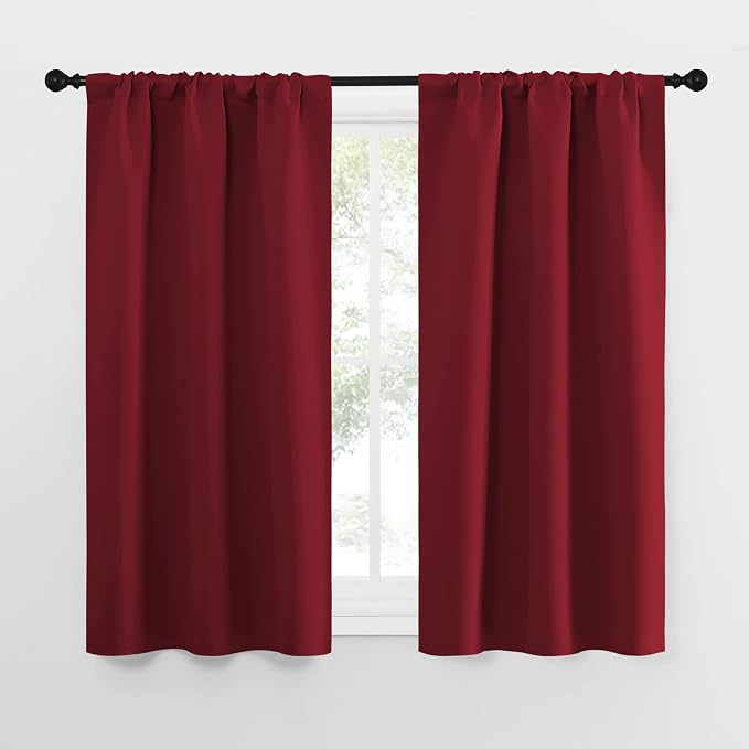 NICETOWN Christmas Burgundy Red Curtains Blackout Drape Panels by NICETOWN
