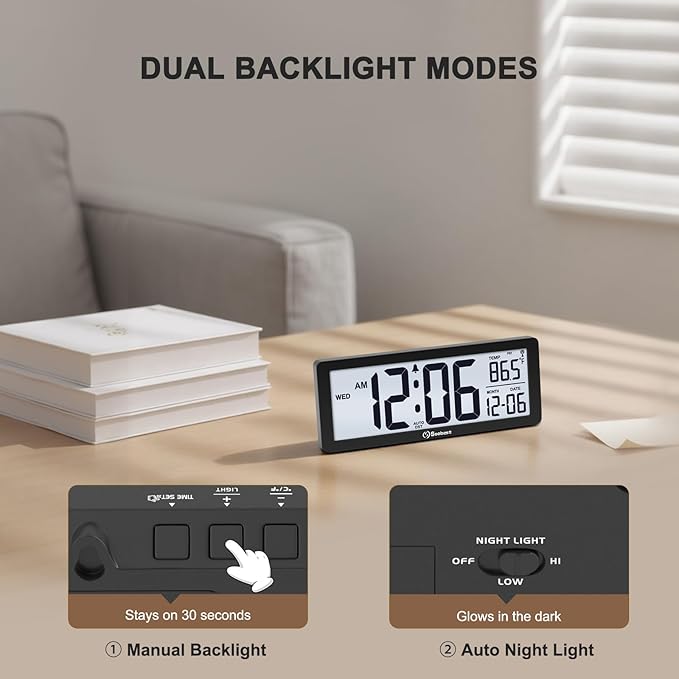Soobest 8.5" Atomic Digital Wall Clock, Never Needs Setting, Auto Time Sync - Image 6