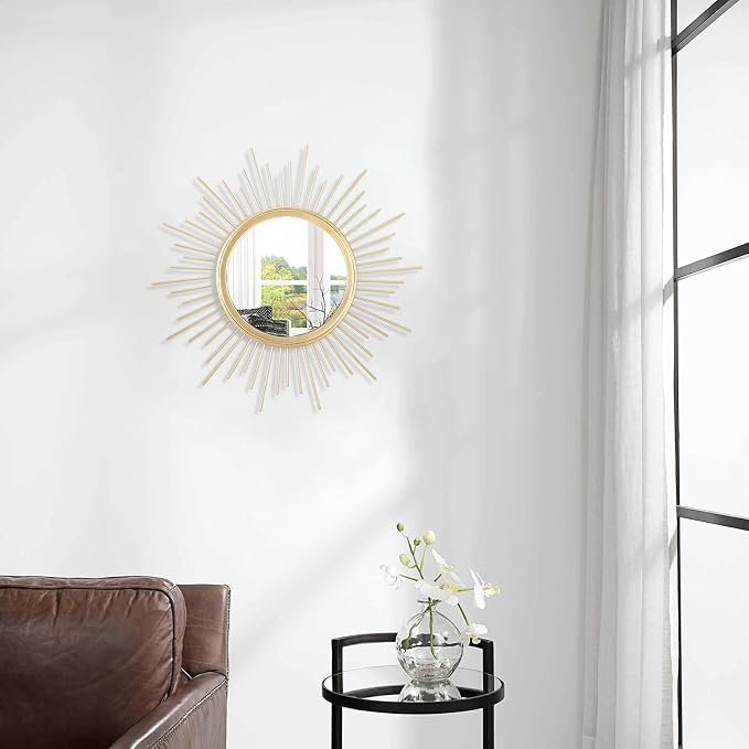 Gold Sunburst Mirrors for Wall Decorative Metal Round Art Mirrors Large Wall - Image 4