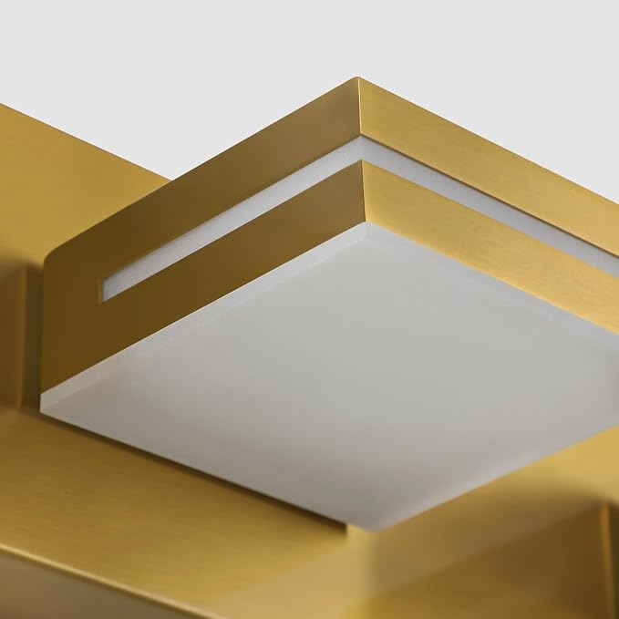 SineRise LED Modern Bathroom Vanity Light Fixtures, Brass Modern Acrylic - Image 4