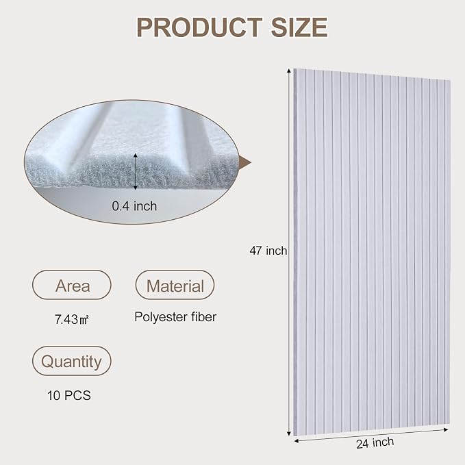 10Pack Large Acoustic Panels, Self-Adhesive Sound Panels Noise Reducing - Image 4