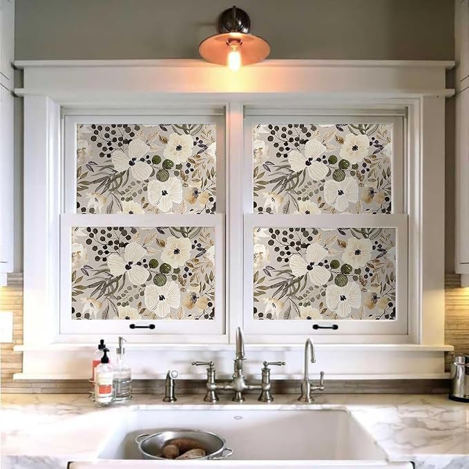 18"x236" Boho Cream/Brown Daisy Flower Peel and Stick Self Adhesive Wallpaper - Image 4