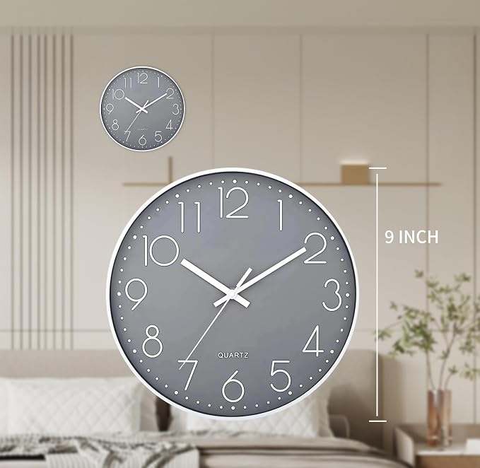 SIN&MI Wall Clock Silent & Non Ticking Modern Quartz Battery Operated Digital - Image 5