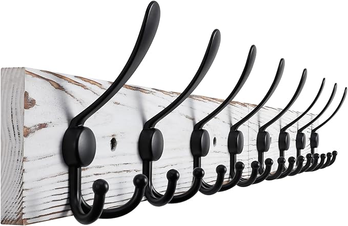 Kuhome 32.2'' Large Coat Rack Wall Mount Coat Hooks by Kuhome