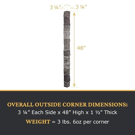 AZ Faux High-Density Polyurethane Faux Stone Flush Outside Corner - Image 3
