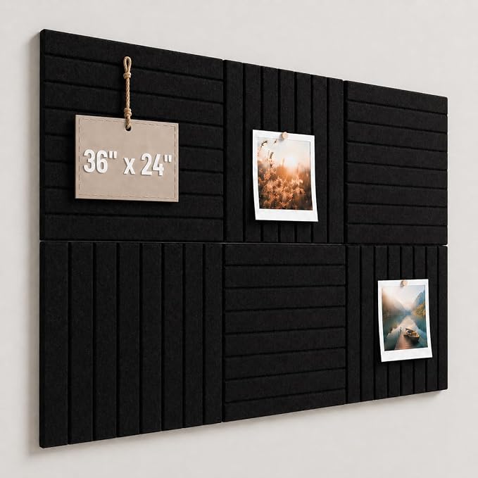 Large Cork Boards for Walls – 36 x 24 Self Adhesive Felt Wall Tiles by CreateYourIdealSpace